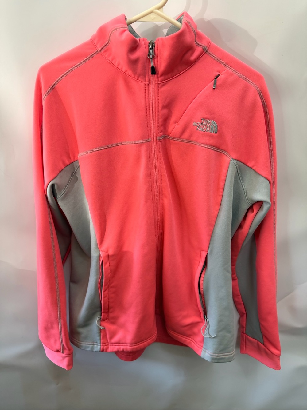 The North Face Pink and Gray Fleece Jacket women’s size  XL
